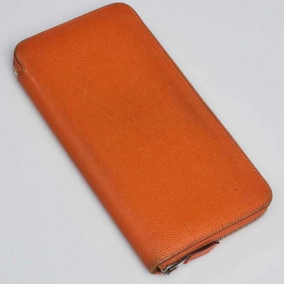 Hermes Orange Epsom Leather Zip Around Wallet - Picture 3 of 12